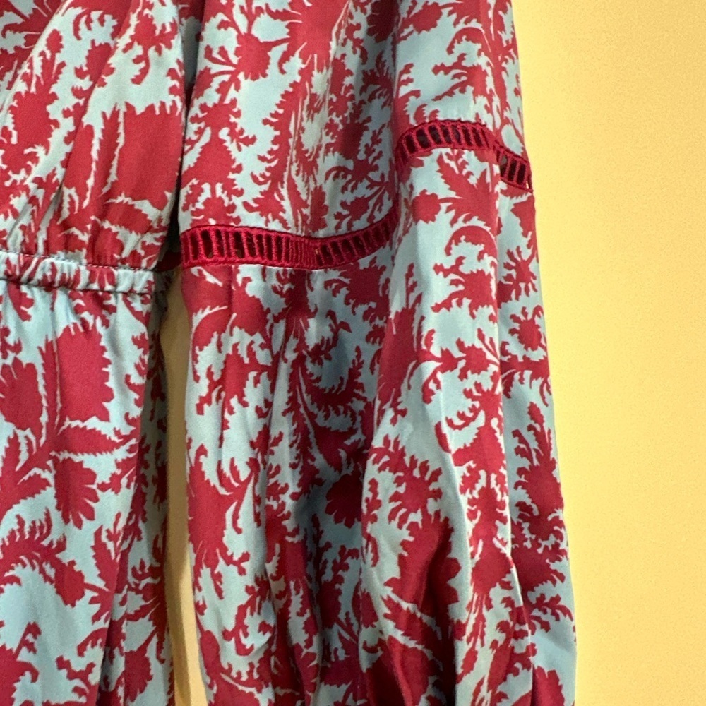 HATCH The Juliet Printed Dress in Sky blue Magenta Floral - Picture 4 of 6